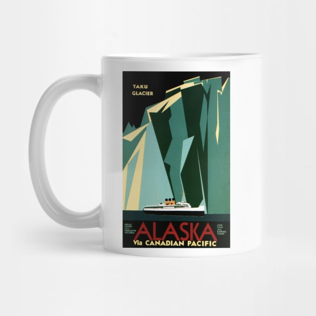 Alaska Taku Glacier Art Deco Advertisement Vintage Steamship by vintageposters